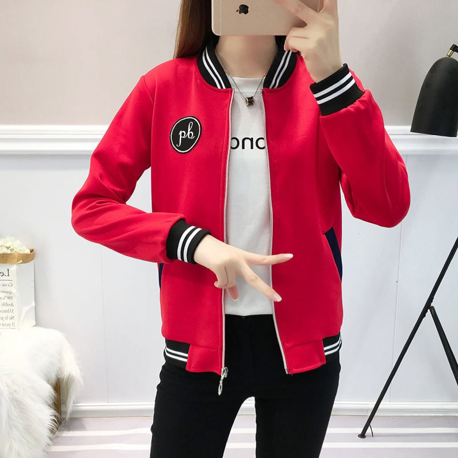 Red Elegant Ladies winter jacket - Image 1